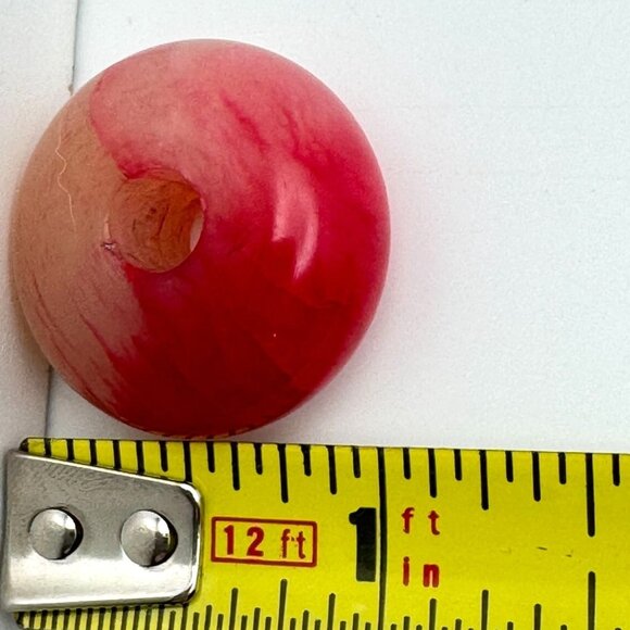 Blood Jade Round Bead Feng Shui Decor Red & Orange Tones Smooth Finish 1 Inch - Picture 2 of 7